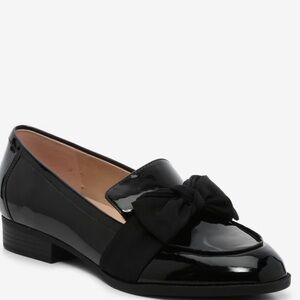 Bandolino Black Patent Loafer with Fabric Bow